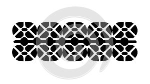 Stylized Floral Geometric Border Pattern, vector design Generative AI