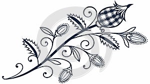 Stylized Floral Thistle Ornament Vector Design Element, vector design Generative AI
