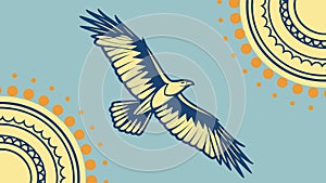 Stylized Flying Eagle with Abstract Patterns Vector, vector design Generative AI