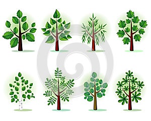 Stylized forest trees