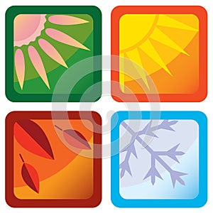 Stylized four seasons icons