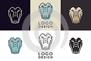 Stylized geometric Crocodile head illustration. Vector icon tribal design in 6 different styles