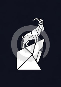 Stylized geometric design of an ibex