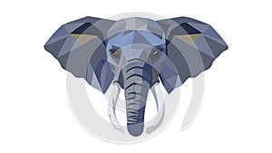 Stylized Geometric Elephant Head Artwork, vector design Generative AI