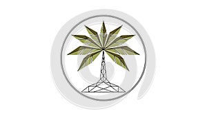 Abstract Palm Tree Power Line Icon