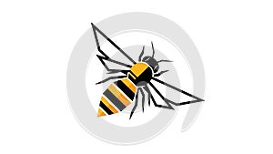 Modern Geometric Bee Logo Design