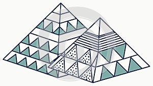 Stylized Geometric Pyramid Vector, Abstract Structured Art Piece, vector design Generative AI