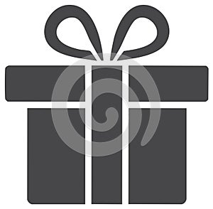 Stylized Gift Box Illustration Present with Decorative Bow Ribbon Graphic