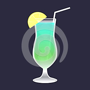 Stylized glass with cocktail liqueur mint