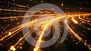 Stylized glowing lines illustrating global technological progress