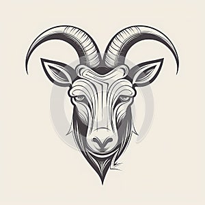 Stylized Goat Head Illustration