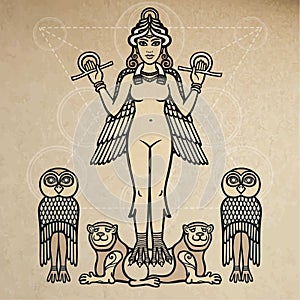 The stylized goddess Ishtar. photo