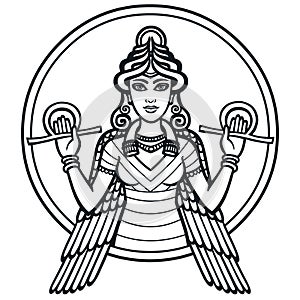 The stylized goddess Ishtar.