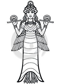 The stylized goddess Ishtar. photo