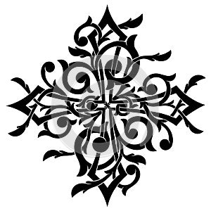 Stylized gothic ornamental cross