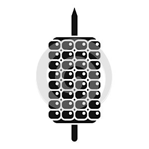 Black and white corn icon illustration