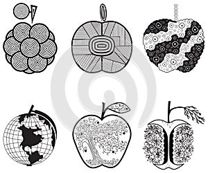Stylized graphics apples