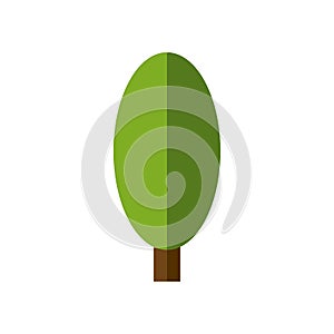 Stylized green tree. Cartoon Vector illustration
