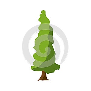 Stylized green tree. Cartoon Vector illustration
