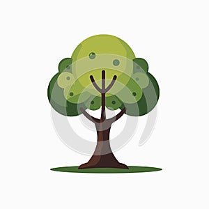 Stylized green tree vector illustration on a white background