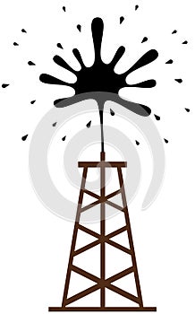 isolated Stylized gusher with oil