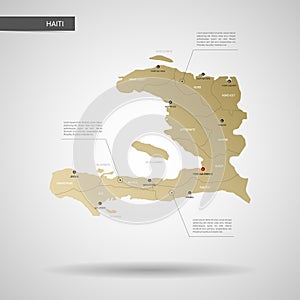 Stylized Haiti map vector illustration.