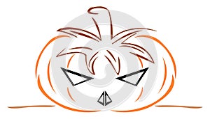 Stylized Halloween pumpkin, colors, isolated.