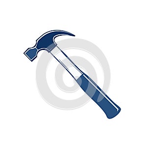 Stylized Hammer Tool Isolated on White Background for Carpentry or Construction