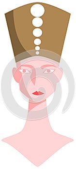 Stylized head of Nefertiti isolated