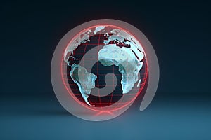 Stylized heartbeat line forming a globe