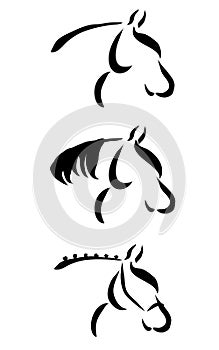 Stylized Horse Head Vector Logos