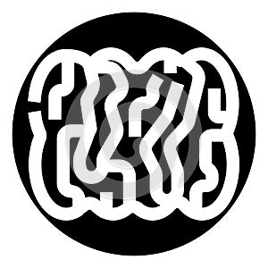 Human brain maze concept and intelligence icon