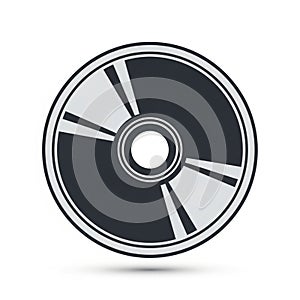 Stylized Icon of a Compact Disc CD or DVD on White Background digital disc optical disc