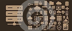 Server & Data Technology Icons Set