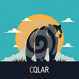 Stylized illustration of a bear standing