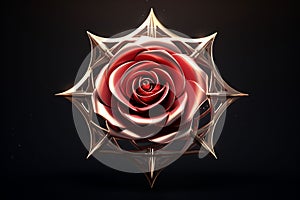 Stylized illustration of a comp rose with star