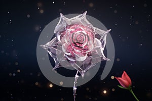 Stylized illustration of a comp rose with star