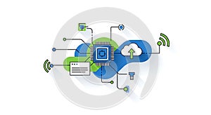 Digital Circuitry and Cloud Computing Technology Concept