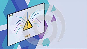 Important Warning Sign Appears On Digital Screen Interface