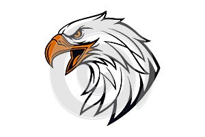 Powerful Eagle Head Badge Illustration EPS Format
