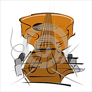 Stylized illustration of a guitar