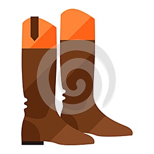 Stylized illustration of horseman boots. Image for design or decoration.