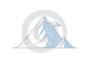 Stylized illustration of a mountain range depicted in a minimalist design