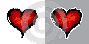 Stylized illustration of red heart.