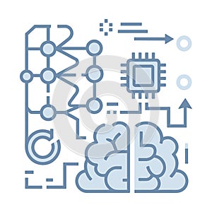Cloud Computing And Data Processing Illustration Technology
