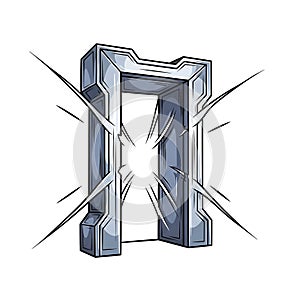 Futuristic Security Gate Illustration