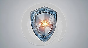 Stylized Shield with Glowing Core