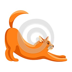 Stylized illustration of stretching cat.