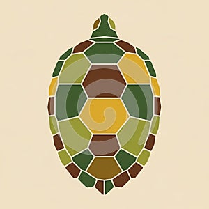 Stylized illustration of a turtle shell composed of hexagonal and pentagonal
