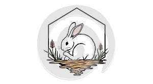 A stylized illustration of a white